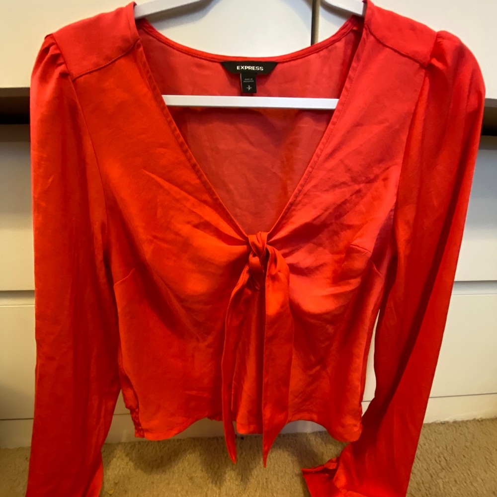 Express coral/red blouse